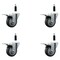 Service Caster 3.5'' Thermoplastic Rubber Swivel 7/8'' Expanding Stem Caster Set Total Lock Brake, 4PK SCC-EXTTL20S3514-TPRB-78-4 - alternate 1